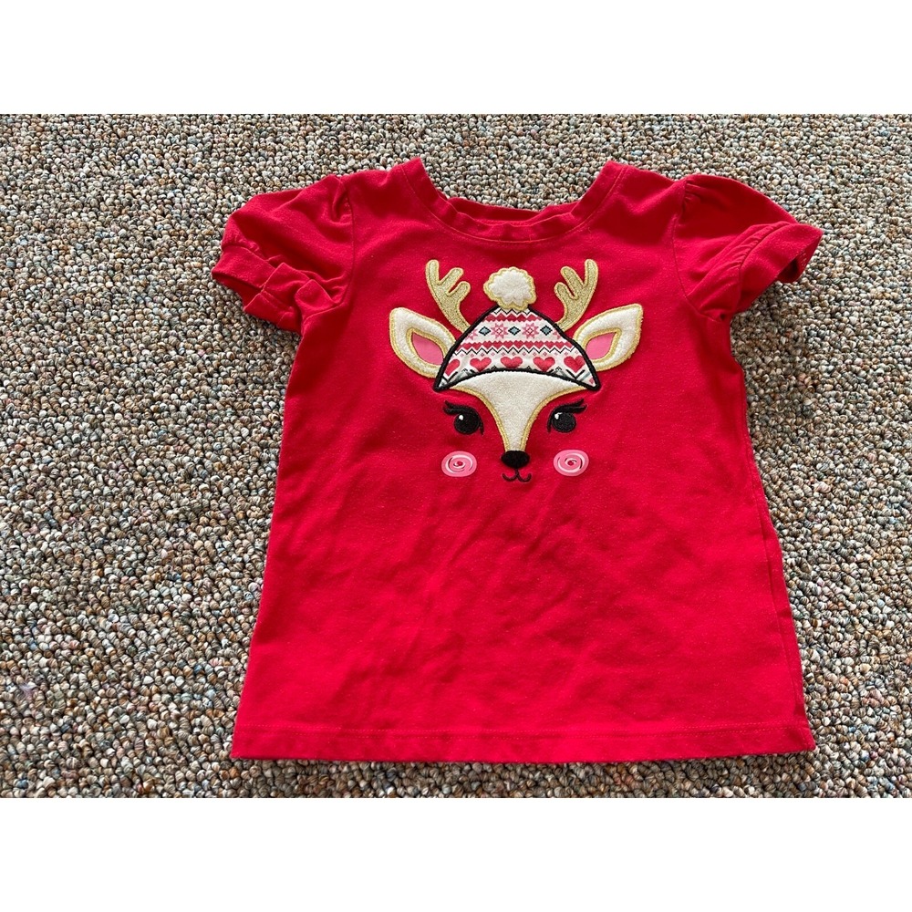 Garanimals Girls Red Reindeer Top 2T